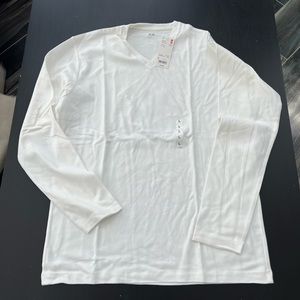 all white Uniqlo long sleeve t shirt size large